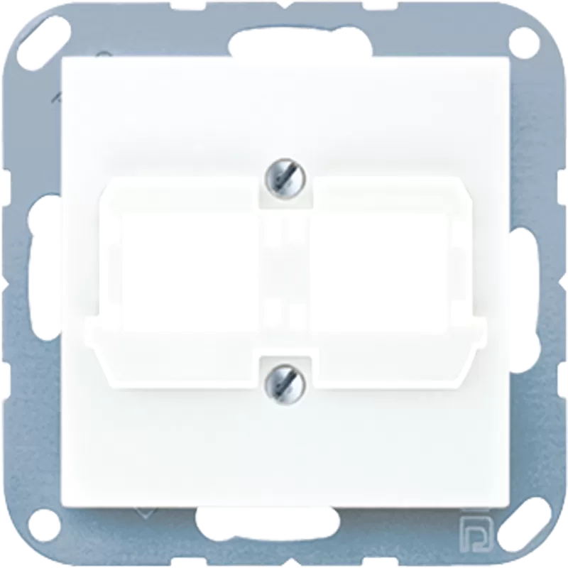 Jung Abdeckung für Modular-Jack-Steckbuchsen 2fach, Reichle + De Massari, Duroplast, Serie A, alpinweiß A569-21ACSWW