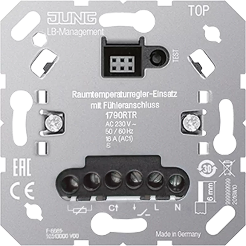 Jung Raumtemperaturregler-Einsatz mit Fühleranschluss, ohne Nebenstelleneingang 1790RTR