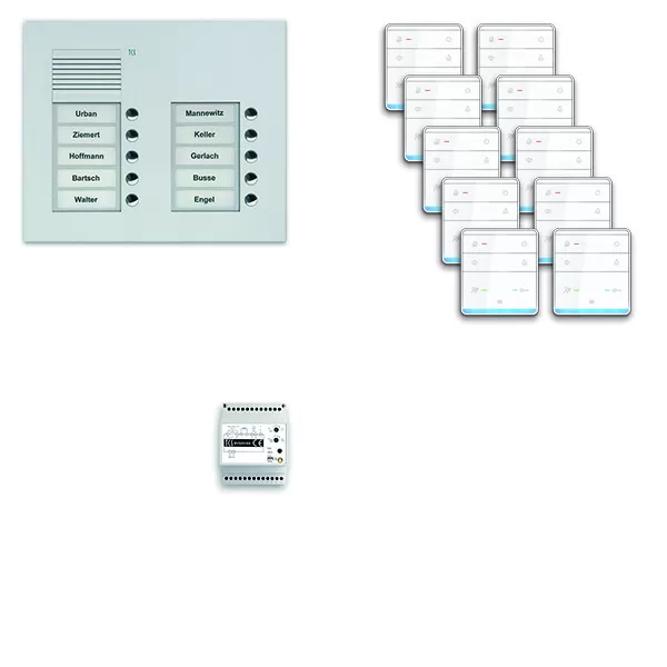 TCS audio:pack UP für 10 Wohneinheiten, mit Außenstation PUK 10 Klingeltasten 2-spaltig + 10x Freisprecher ISW5010 + Steuergerät BVS20 PPUF10/2-EN/01