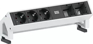 Bachmann DESK2 3xCEE7/3 2xCM Strom 0,2m GST18 RAL9010 902.201