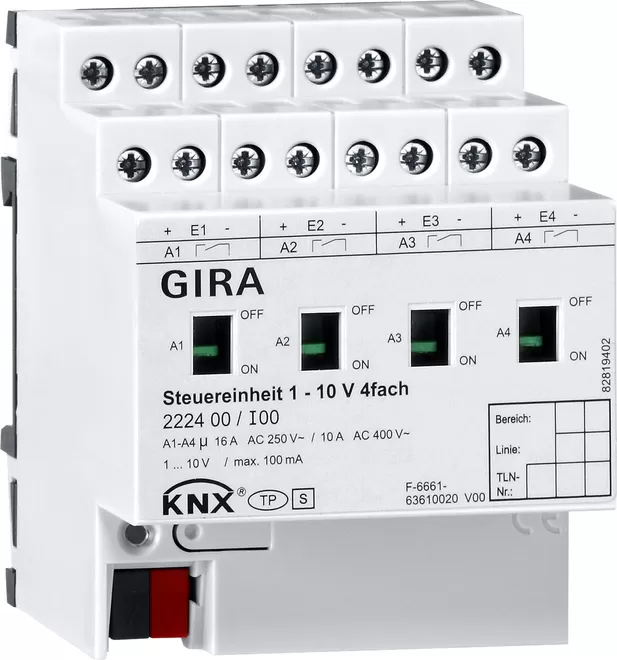 Gira Steuereinheit 1 - 10 V 4f Hand KNX 222400