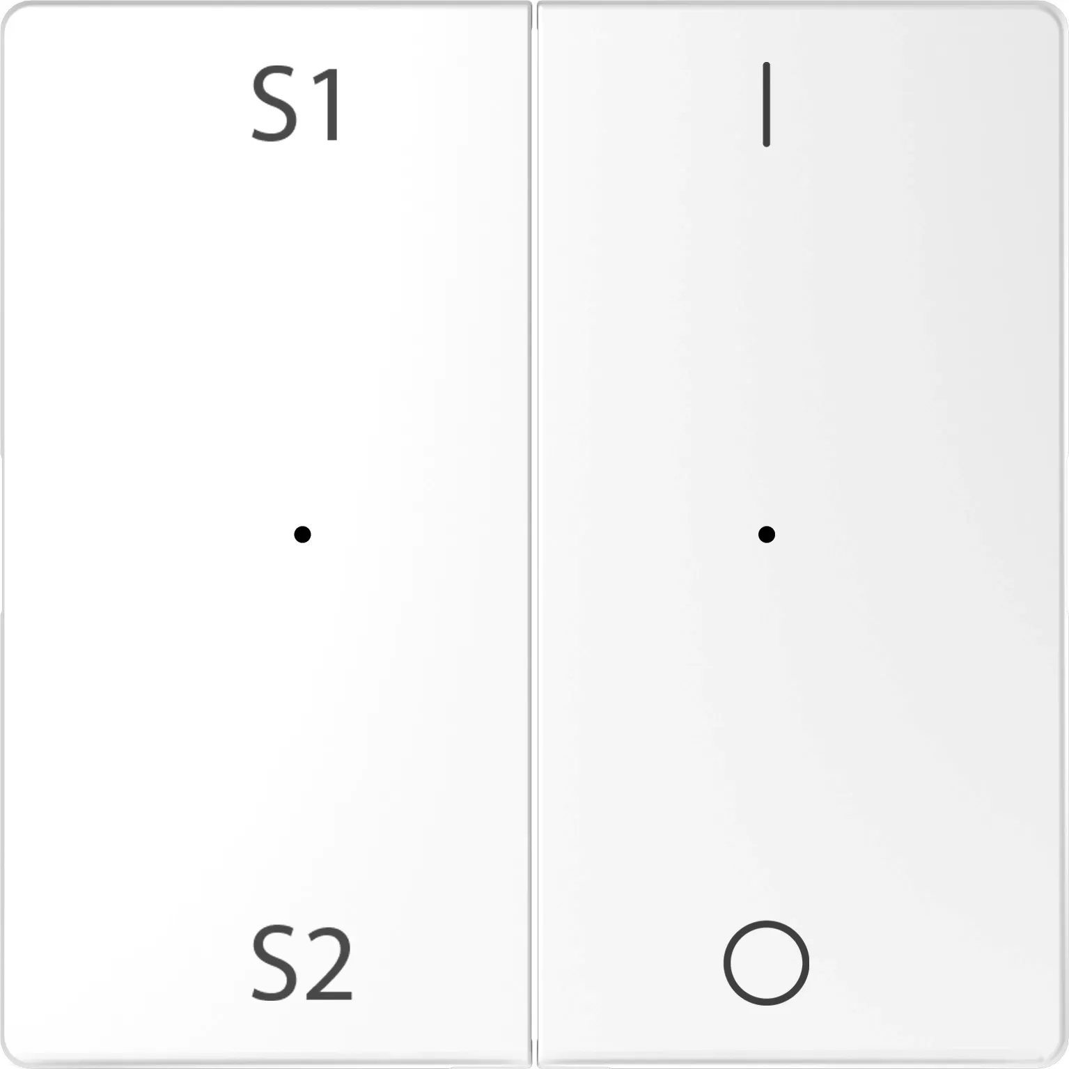 Merten Wippen für Taster-Modul 2fach (Szene1/2, 1/0), Lotosweiß, System Design MEG5228-6035