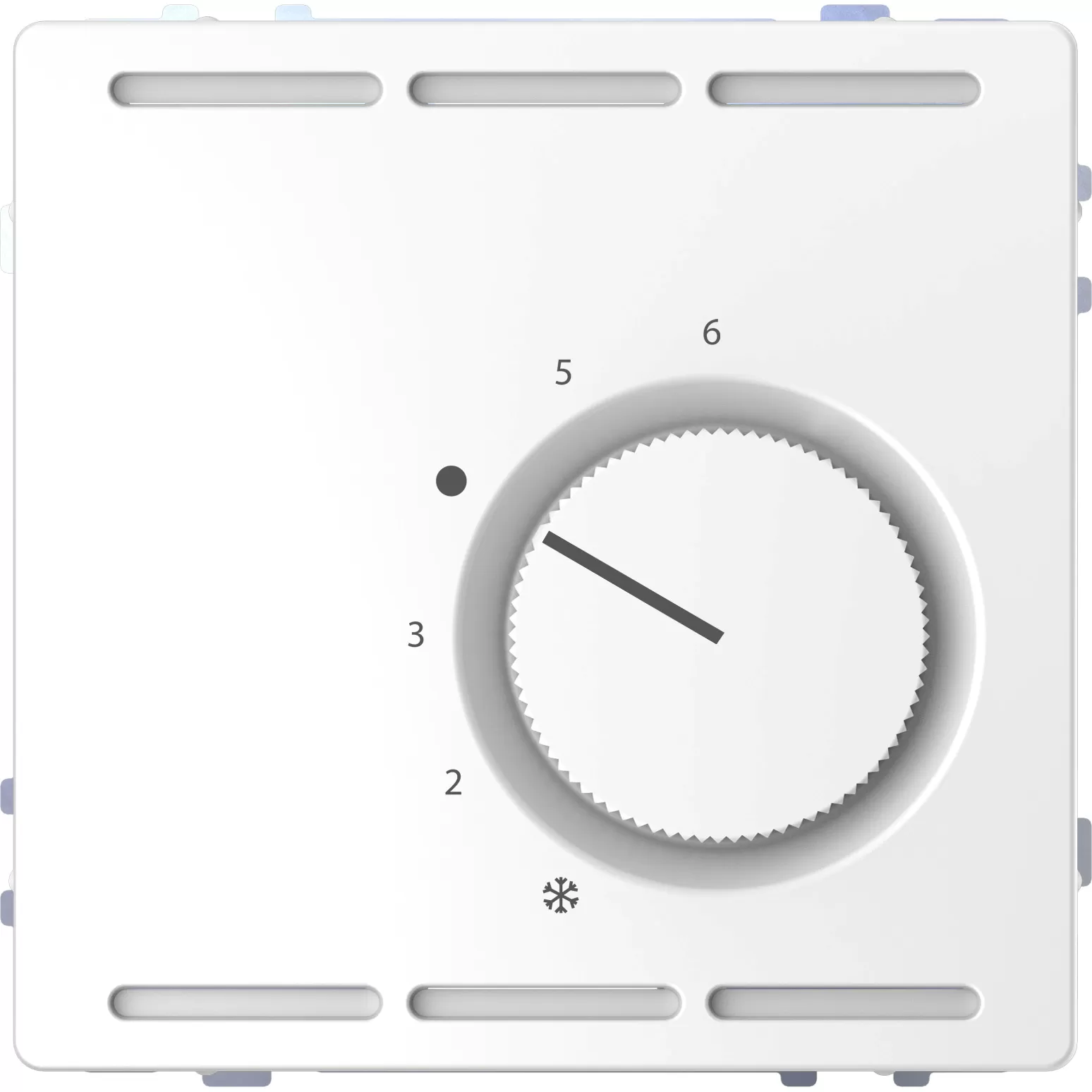 Merten Raumtemperaturregler 24V mit Wechselkontakt und Zentralplatte, Lotosweiß, System Design MEG5763-6035