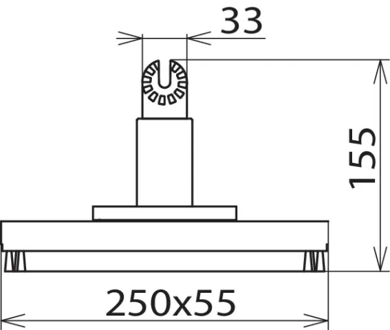 Dehn Rechteckbürste 250x55mm m. Zahnkupplung f. Trockenreinigungsset MS  -36kV 785169