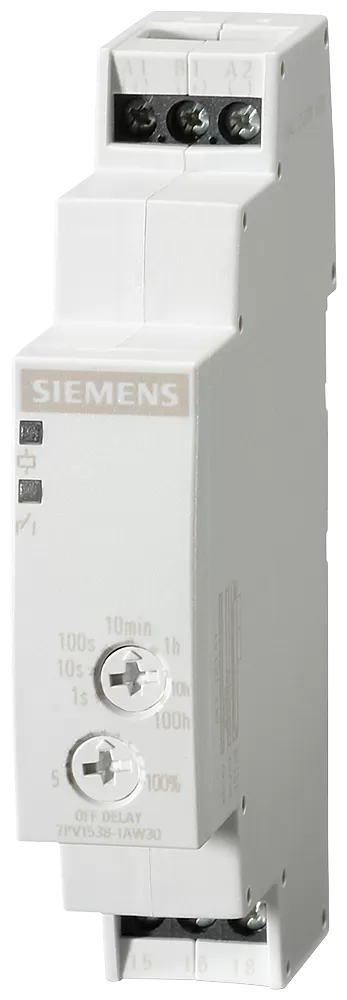 Siemens Zeitrelais, elektronisch, rückfallverzögert, 1 Wechsler, mit Hilfsspannung, 7 7PV15381AW30