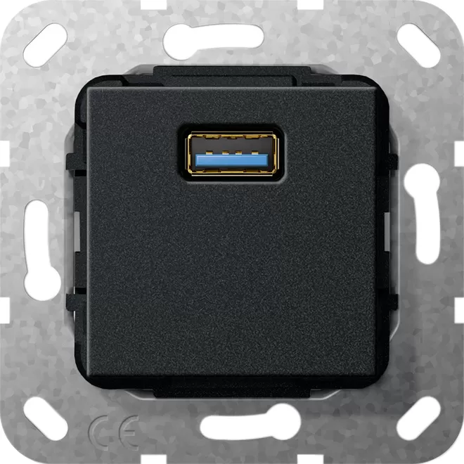 Gira USB 3.0 A Kpl. Einsatz Schwarz m 568210