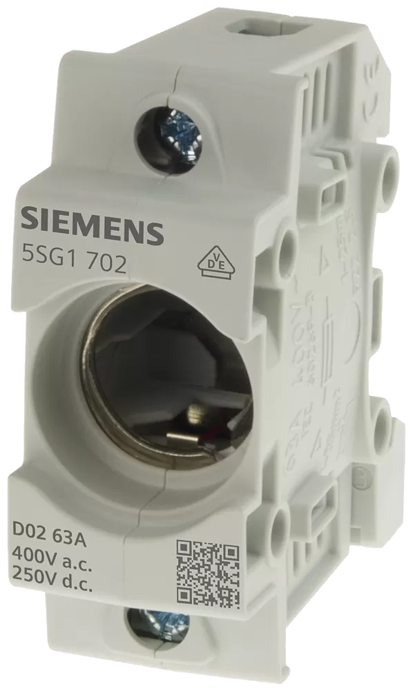 Siemens NEOZED, Sicherungssockel, D01, 1-polig, 16 A, Un AC: 400 V, Un DC: 250 V 5SG1302