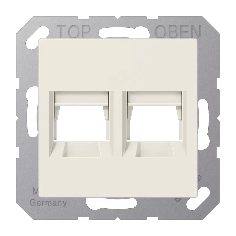 Jung Abdeckung (gerastet) für Modular-Jack-Steckbuchsen 2fach, Avaya, Thermoplast, Serie AS, weiß A1569-2AT