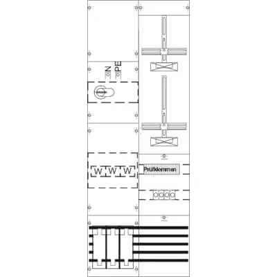 Striebel & John KA4220 Mess- und Wandlerfeld H5/B2 vorverdrahtet mit Zählerkreuz KA4220