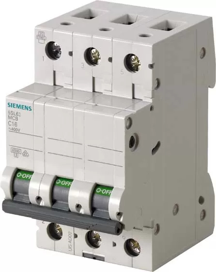 Siemens Leitungsschutzschalter 400V 6kA, 3-polig, B, 16A 5SL63166