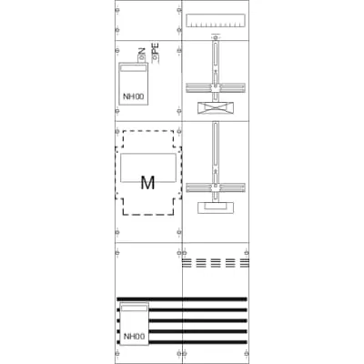 Striebel & John KA4226 Mess- und Wandlerfeld H5/B2 vorverdrahtet mit Zählerkreuz KA4226