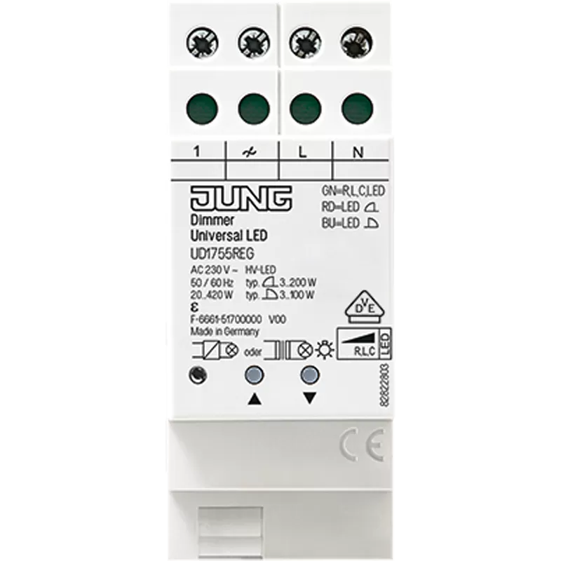 Jung Dimmer Universal LED, mit Nebenstelleneingang, REG UD1755REG