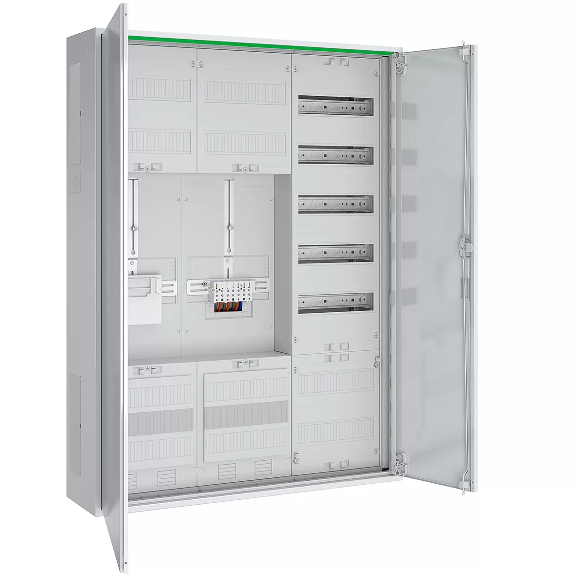 ABN Zählerschrank 3Pkt 1Z 1R 1V 1APZ HLAK/ZSK IP44 SKII 5-polig BxHxT: 800x1100x210mm ABNRS307Z0051