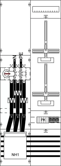 Striebel & John KA4272 Mess- und Wandlerfeld BH5 vorverdrahtet mit Zählerkreuz KA4272