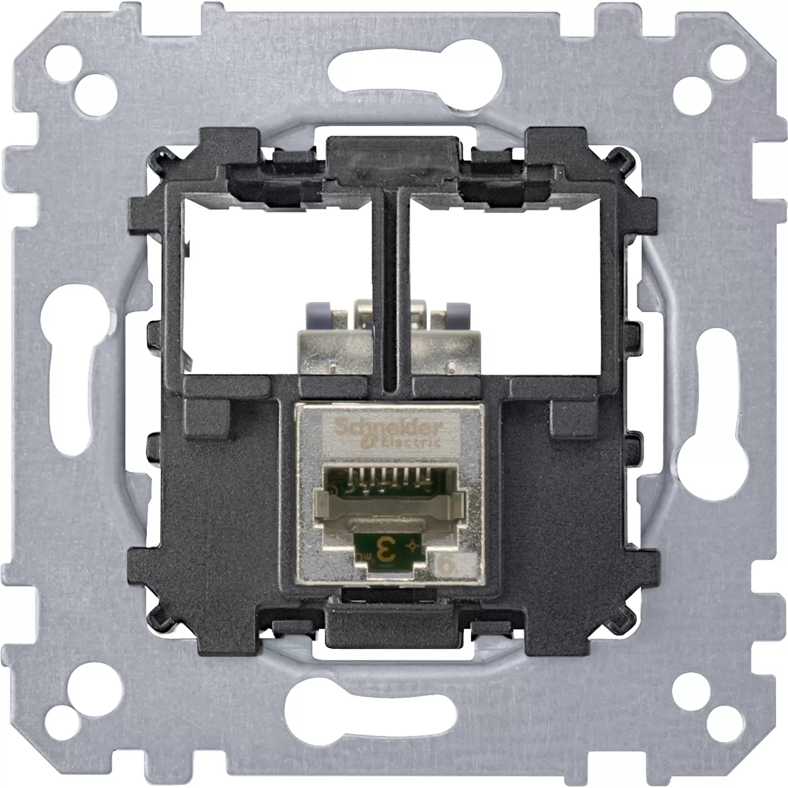 Merten Tragplatte 1fach mit Anschlußmodul Schneider Electric - Actassi RJ45 Cat5e STP MEG4575-0011