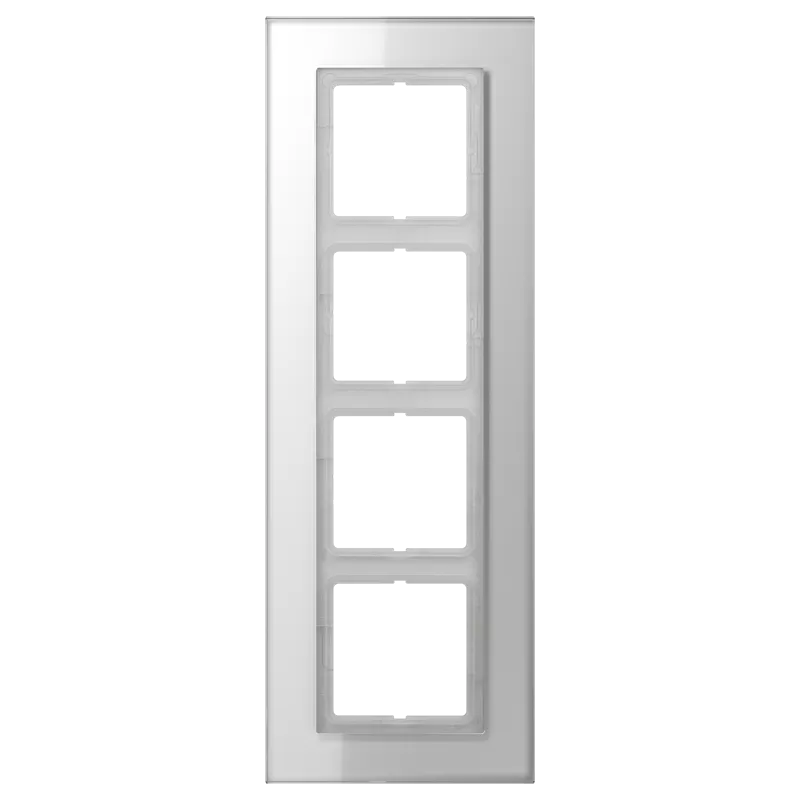 Jung Glasrahmen 4fach, senkrechte und waagerechte Montage, Glas, LS PLUS, alpinweiß LSP984GLWW