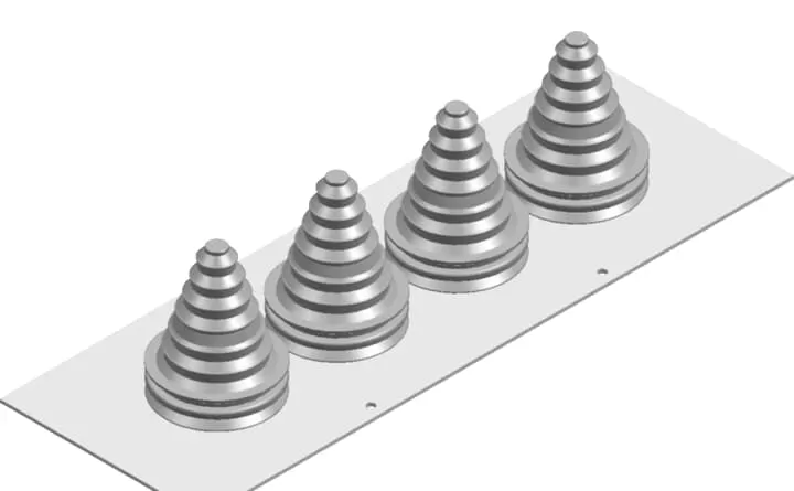 Striebel & John RZF12 Flanschplatte aus Aluminium mit 4 Tüllen, 2-feldbreit RZF12