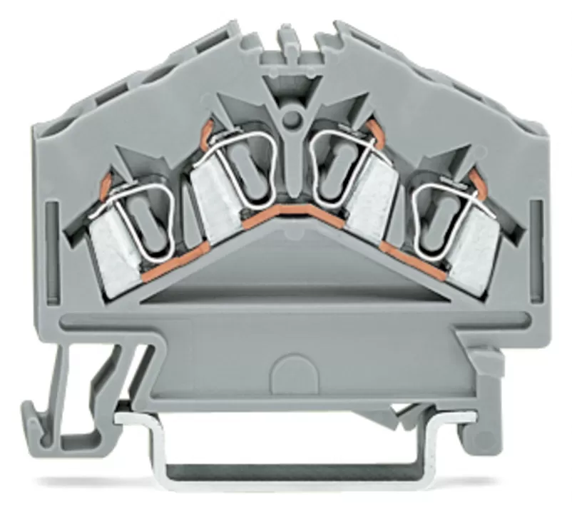 WAGO 4-Leiter-Durchgangsklemme;2,5 mm²;mittige Beschriftung;grau 280-646