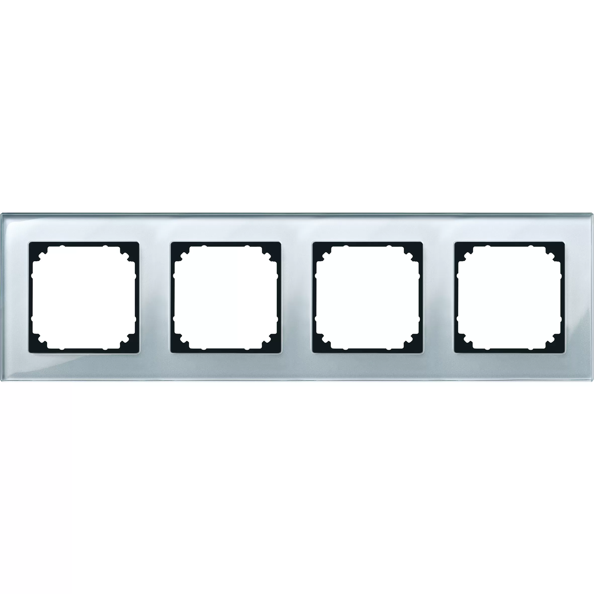 Merten M-PLAN-Echtglasrahmen, 4fach, Diamantsilber 489460