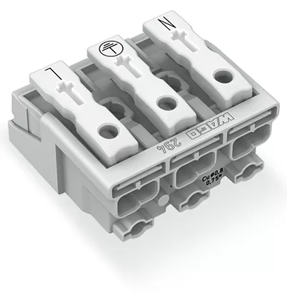 WAGO Leuchtenanschlussklemme;Drücker extern;ohne PE-Kontakt;weiß 294-5013