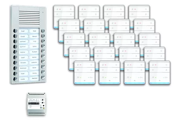 TCS audio:pack AP für 20 Wohneinheiten, mit Außenstation PES 20 Klingeltasten + 20x Freisprecher ISW5010 + Steuergerät BVS20 PPAF20-EN/01