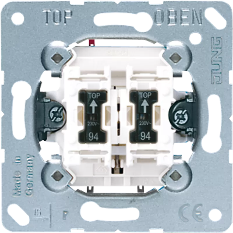 Jung Doppel-Taster, 2 Schließer mit 2 Glimmlampen Art.-Nr.: 94, 10 A 250 V ~ 535U5