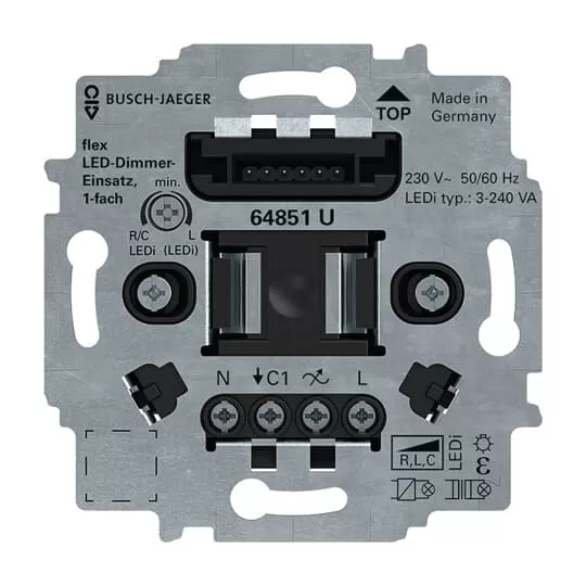 Busch-Jaeger 64851 U | LED-Dimmer-Einsatz flex, 1-fach UP, LED, 3-240VA