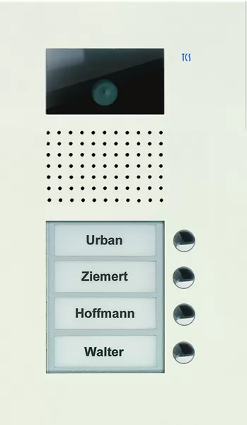 TCS Video Außenstation Serie AVU mit 4 Klingeltasten (rechtsbündig), 1-spaltig, UP weiß AVU14040-0019