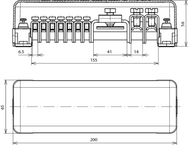 Dehn Potentialausgleichschiene m. Abdeckung 7x 2,5-25mm² 2x16-95mm² 1x Fl 40x5mm 563040