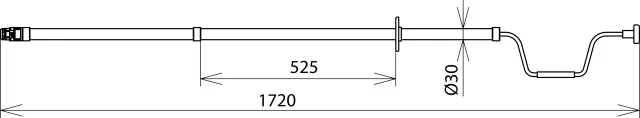 Dehn Isolierstange m. 6-Kant 12mm m. Handkur- bel L 1720mm f. Motorantriebe MS -36kV 763710