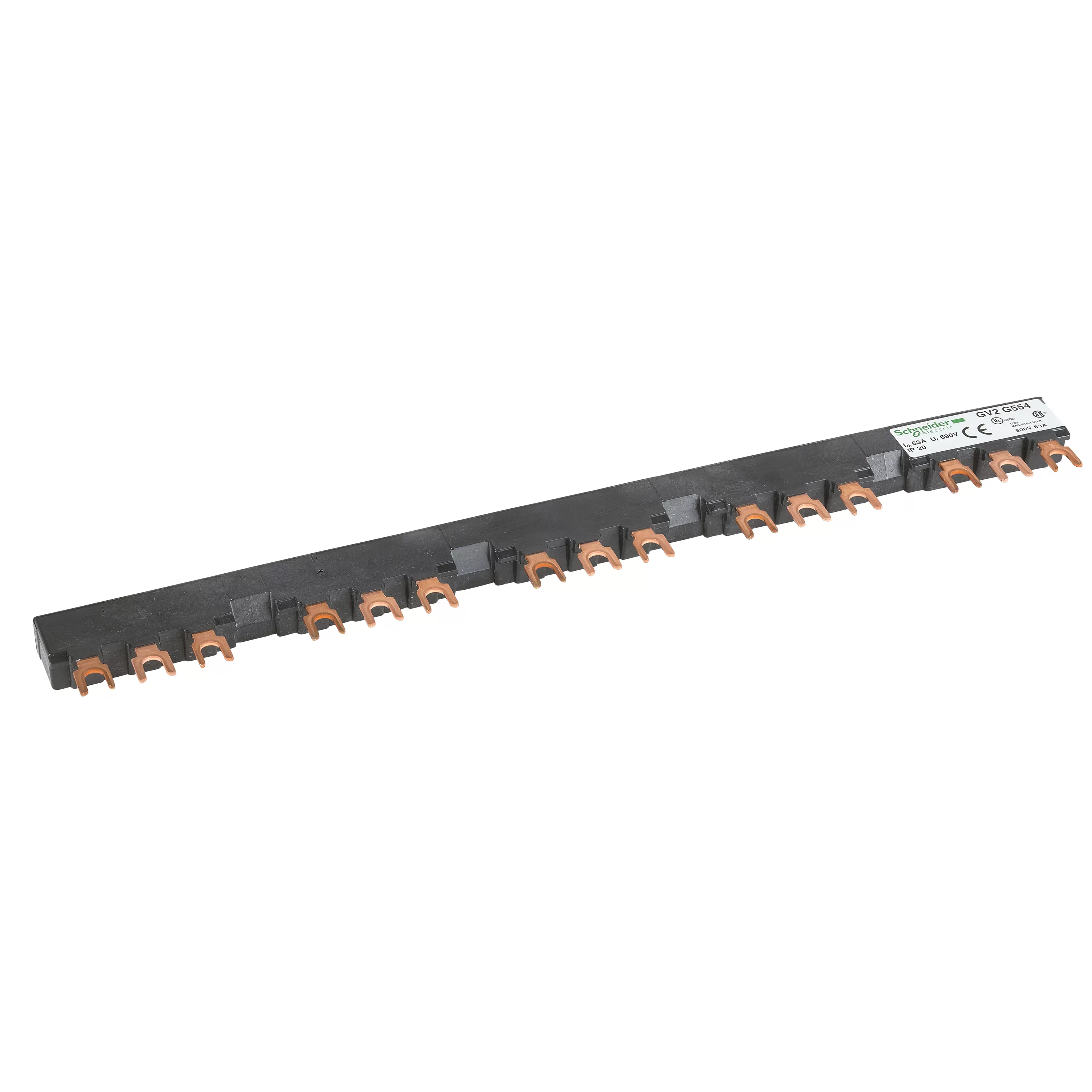 Schneider Electric Drehstrom-Sammelschienensystem, 63A, 5Abgangsstellen, 54mm Abstand GV2G554