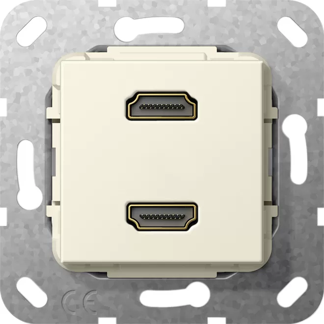 Gira HDMI™ 2f K-Peitsche Einsatz Cremeweiß 567201