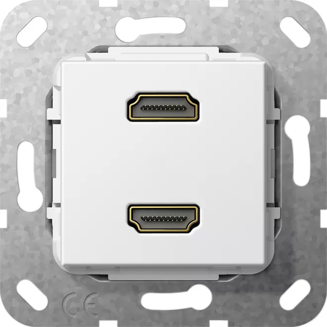 Gira HDMI™ 2f K-Peitsche Einsatz Reinweiß 567203