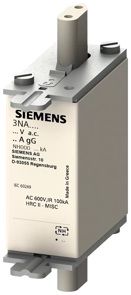 Siemens NH-Sicherungseinsatz, NH000, In: 25 A, gG, Un AC: 690 V, Un DC: 250 V 3NA38106