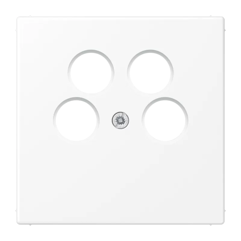 Jung Abdeckung für 4-Loch SAT-TV-Steckdose (Ankaro), Thermoplast lackiert, Serie LS, schneeweiß matt LS990-4SAT2WWM