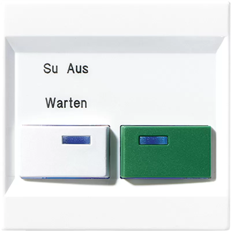 Jung Abdeckung für Ackermann, Typ 73642 B – Dienstzimmereinheit –, weiß, grün, Serie LS, alpinweiß LS642B-2WW
