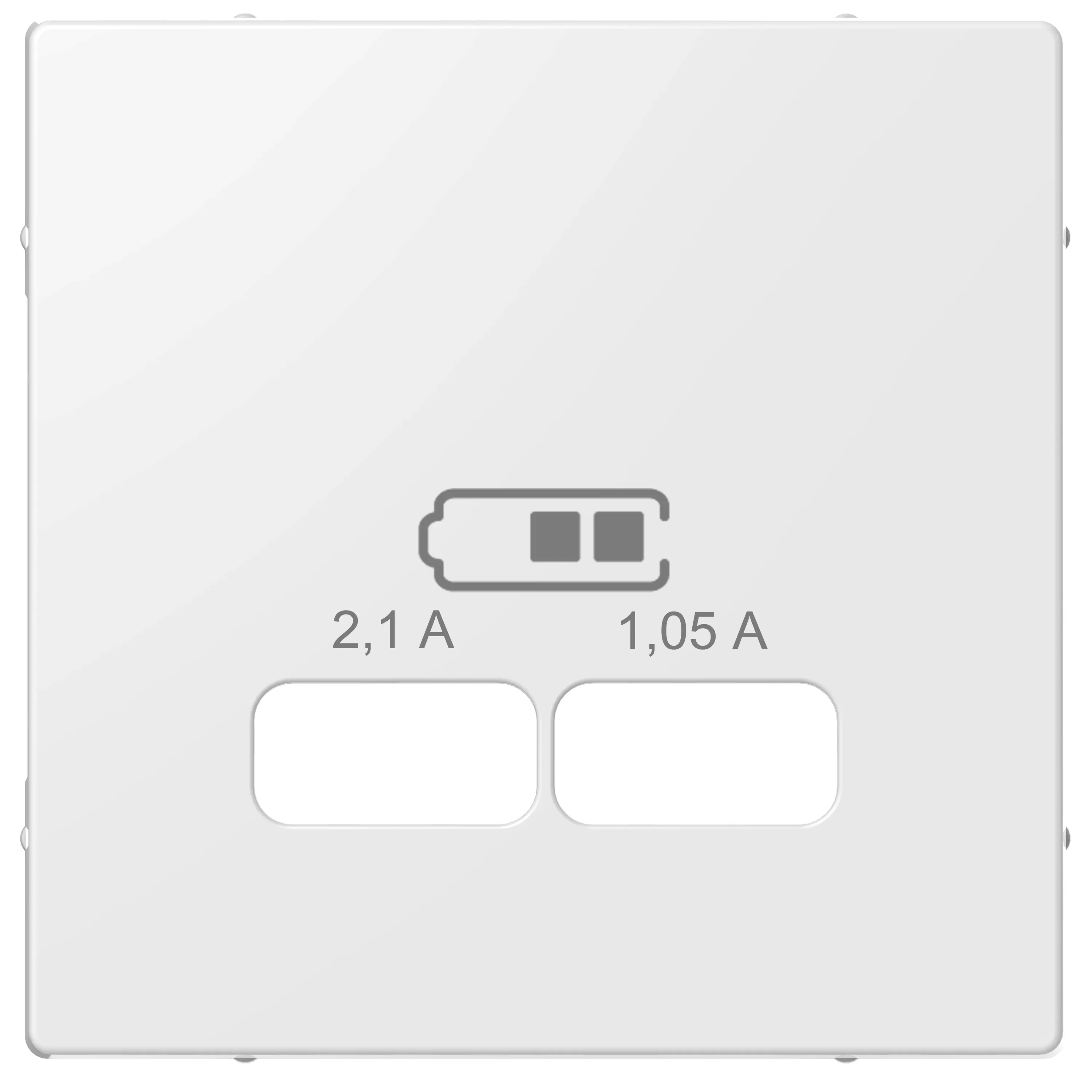 Merten Zentralplatte für USB Ladestation-Einsatz, polarweiß glänzend, System M MEG4367-0319