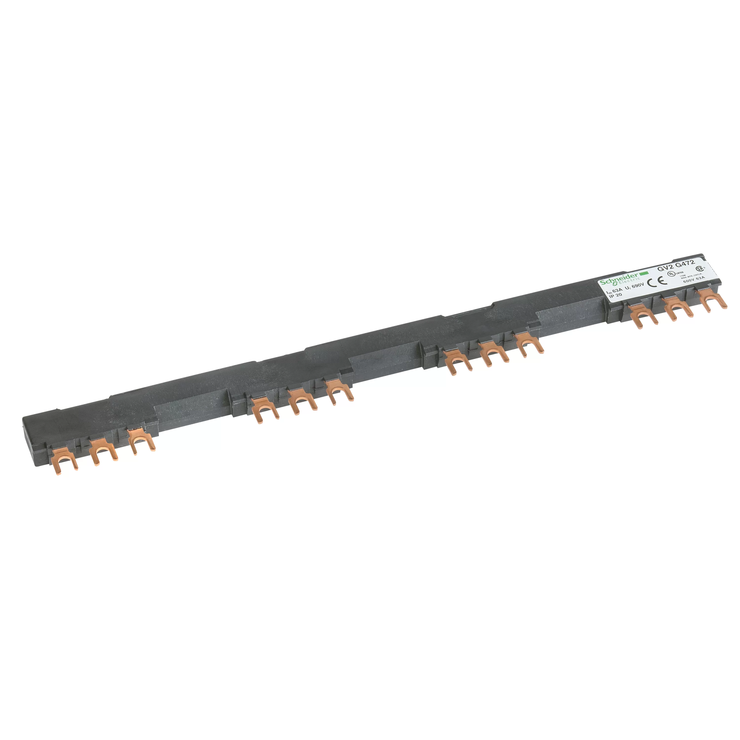 Schneider Electric Drehstrom-Sammelschienensystem, 63A, 4Abgangsstellen, 72mm Abstand GV2G472