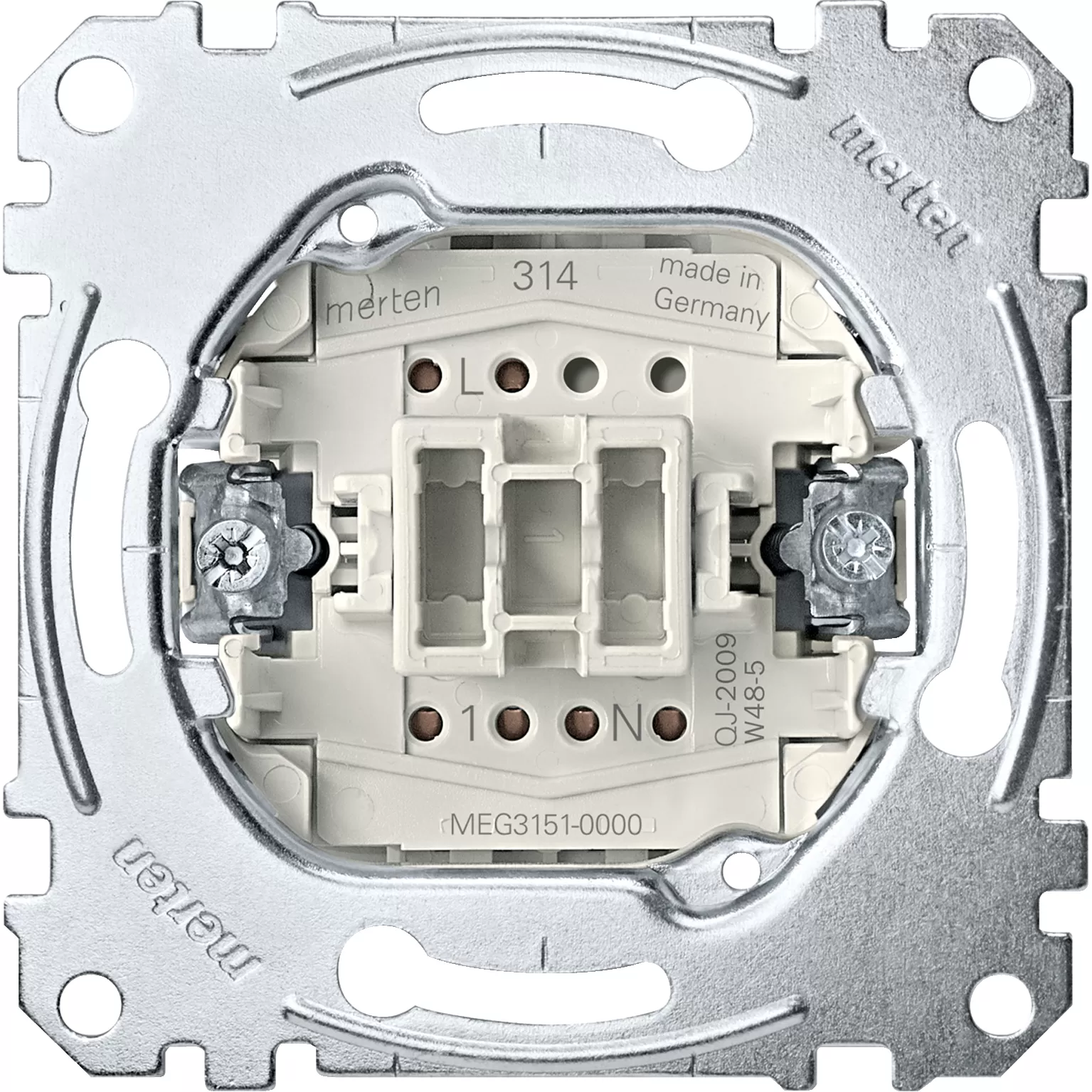 Merten Taster-Einsatz mit N-Klemme, Öffner 1-polig, 10 A, AC 250 V, Steckklemmen MEG3151-0000