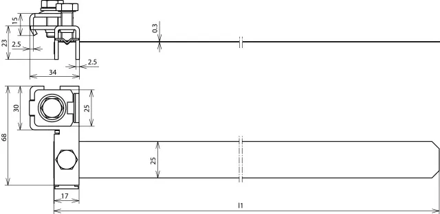 Dehn Antennen-Bandrohrschelle D 16-168mm NIRO mit Anschluss für Rd 6-8/10 od. 4-50mm² 540100