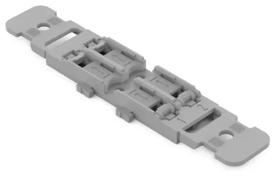 WAGO Befestigungsadapter mit Zugentlastung;2-fach;für Durchgangsverbinder mit Hebel;grau 221-2502