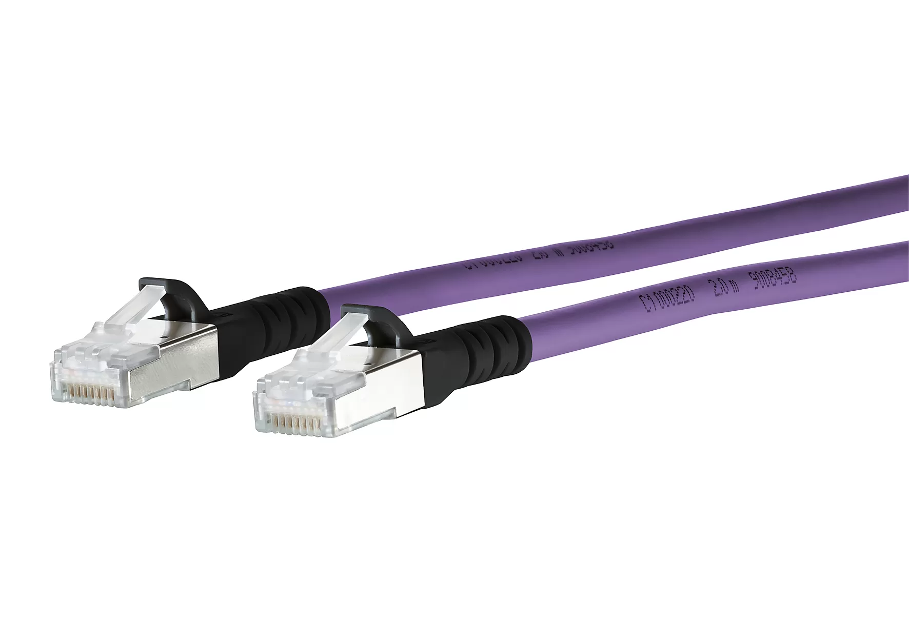 Metz Connect Patchkabel Cat.6A AWG 26 1,0 m lila-schwarz 1308451009-E