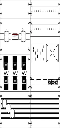 Striebel & John KA4619 Mess- und Wandlerfeld BH3 vorverdrahtet mit BKE-I KA4619