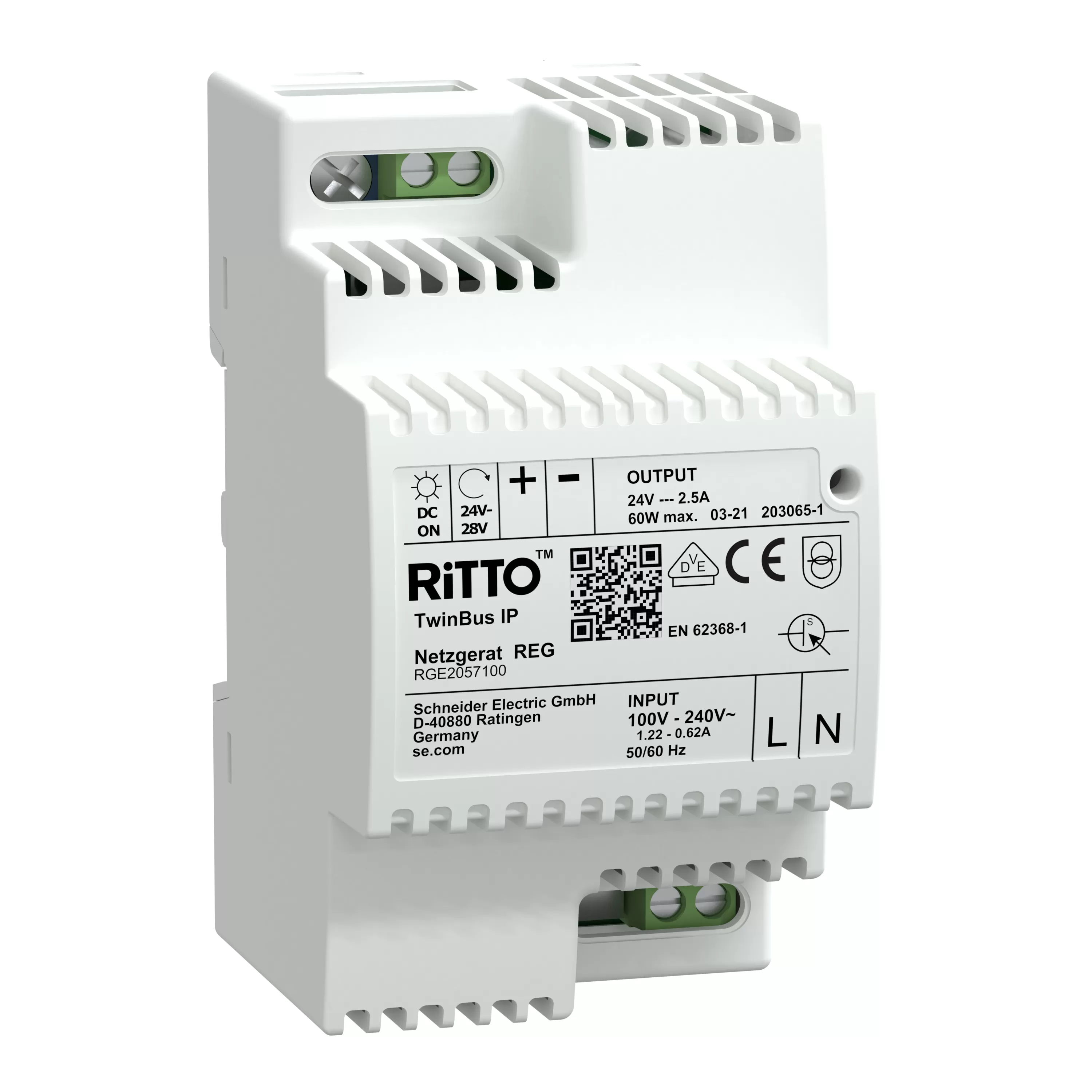 Ritto Netzgerät, TwinBus IP, 24 V DC, 60 W, grau RGE2057100