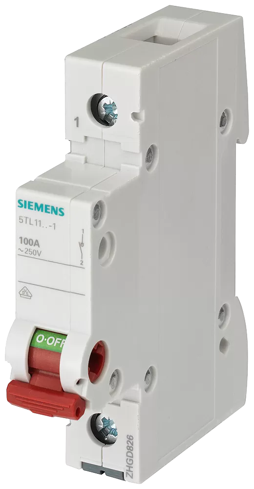 Siemens Ausschalter 63A 1-polig, mit rotem Griff 5TL11631