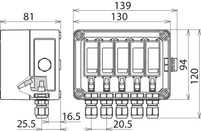 Dehn Überspannungsableiter Typ 2 DEHNcube im Gehäuse IP65 f. PV-Anl. 2MPP b. 1000V DC 900920