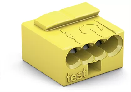 WAGO MICRO-Verbindungsdosenklemme;für eindrähtige Leiter;Ø max. 0,8 mm;gelb 243-504
