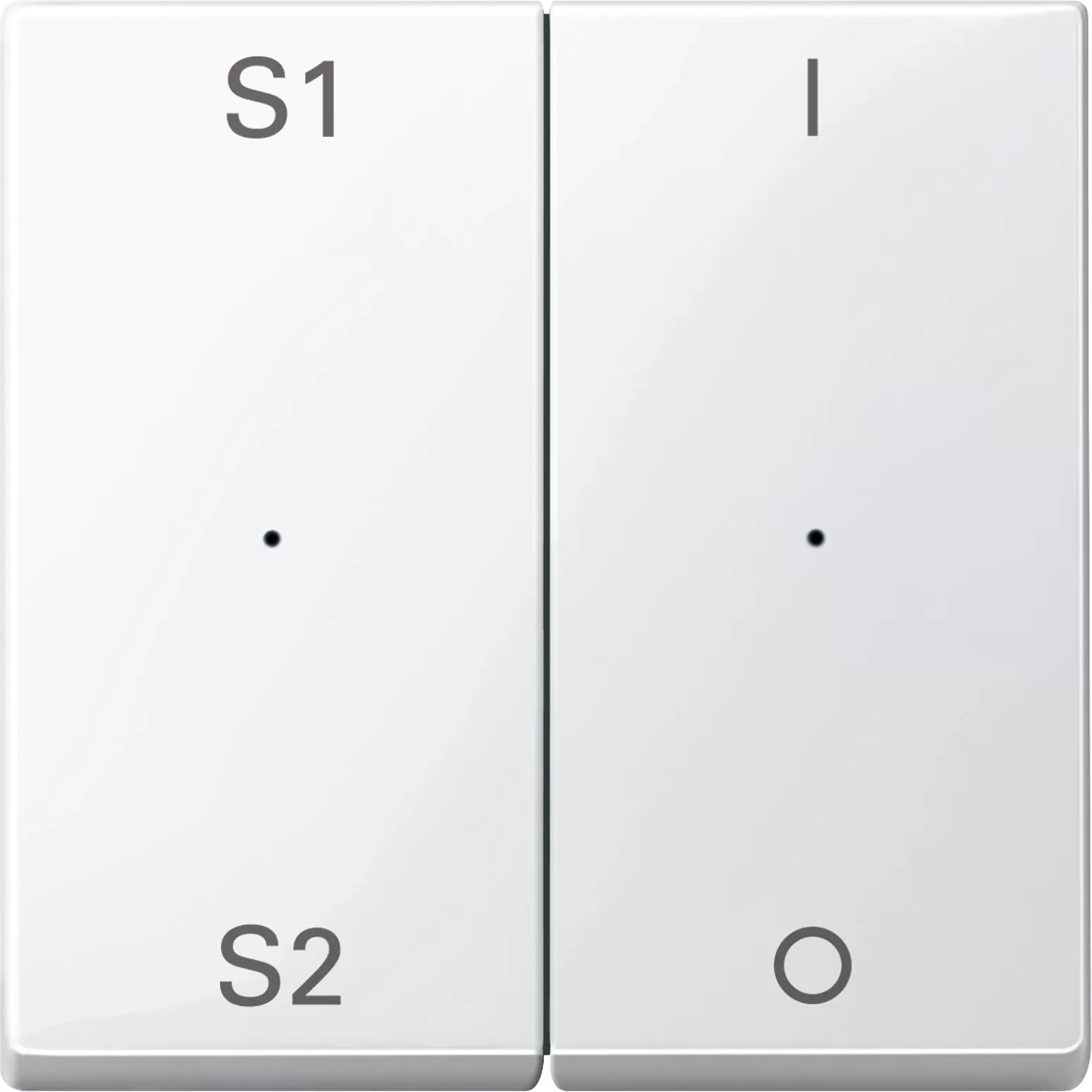 Merten Wippen für Taster-Modul 2fach (Szene1/2, 1/0), polarweiß glänzend, System M MEG5228-0319