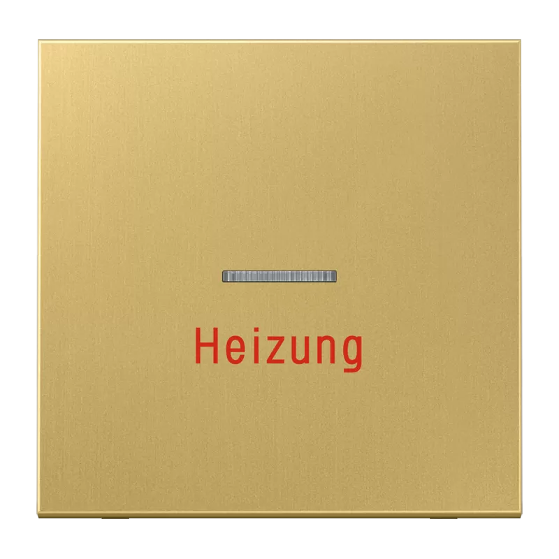 Jung Wippe 1fach mit Lichtleiter, Heizung, Messing, Serie LS, Messing classic ME2990HC