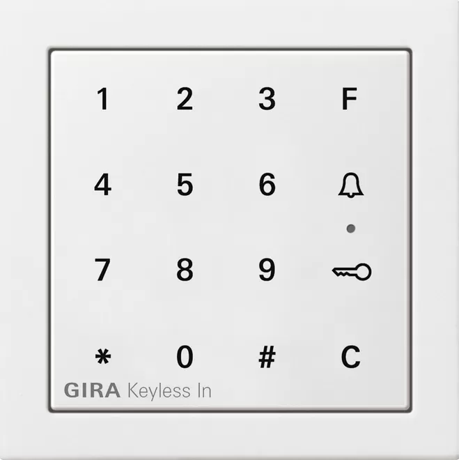 Gira Gira Keyless In Codetastatur Flächenschalter Reinweiß 2605112